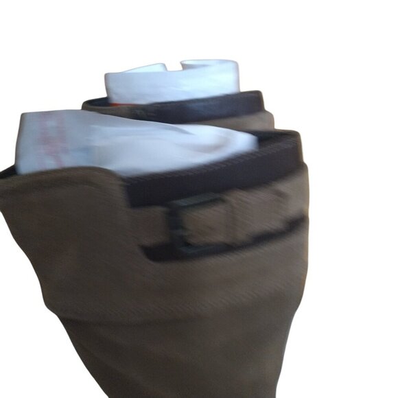 GEOX WOMEN'S SIZE 6 ZIP UP 15 INCH TALL TAN ZIP UP BUCKLE ACCENT BOOTS SUEDE - Picture 4 of 6